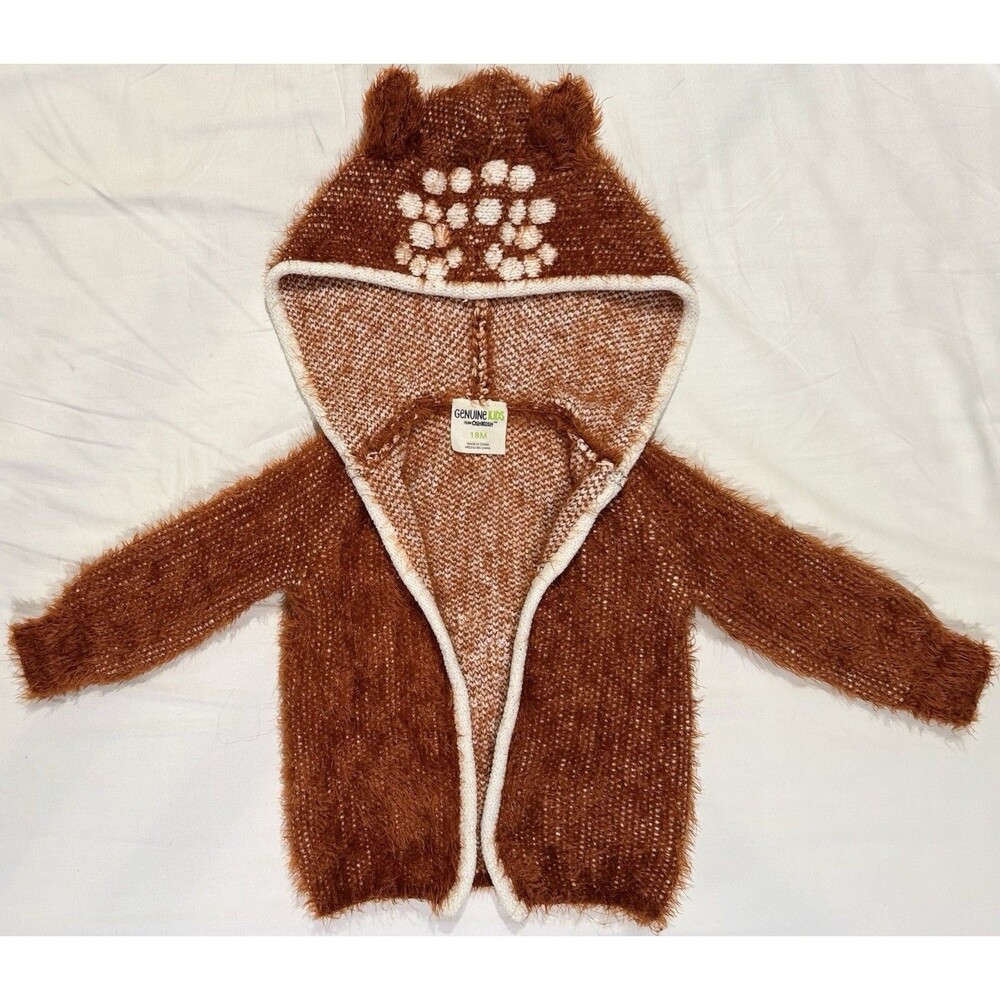 Genuine Kids By Oshkosh Hooded Deer Ears Sweater  18M Unisex Baby Boys Girls EUC